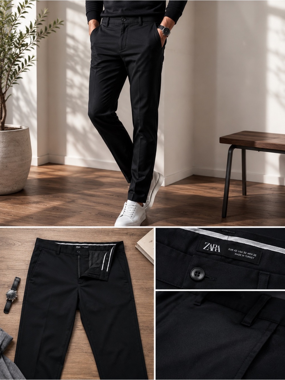 Zara Men's Black Dress Pants